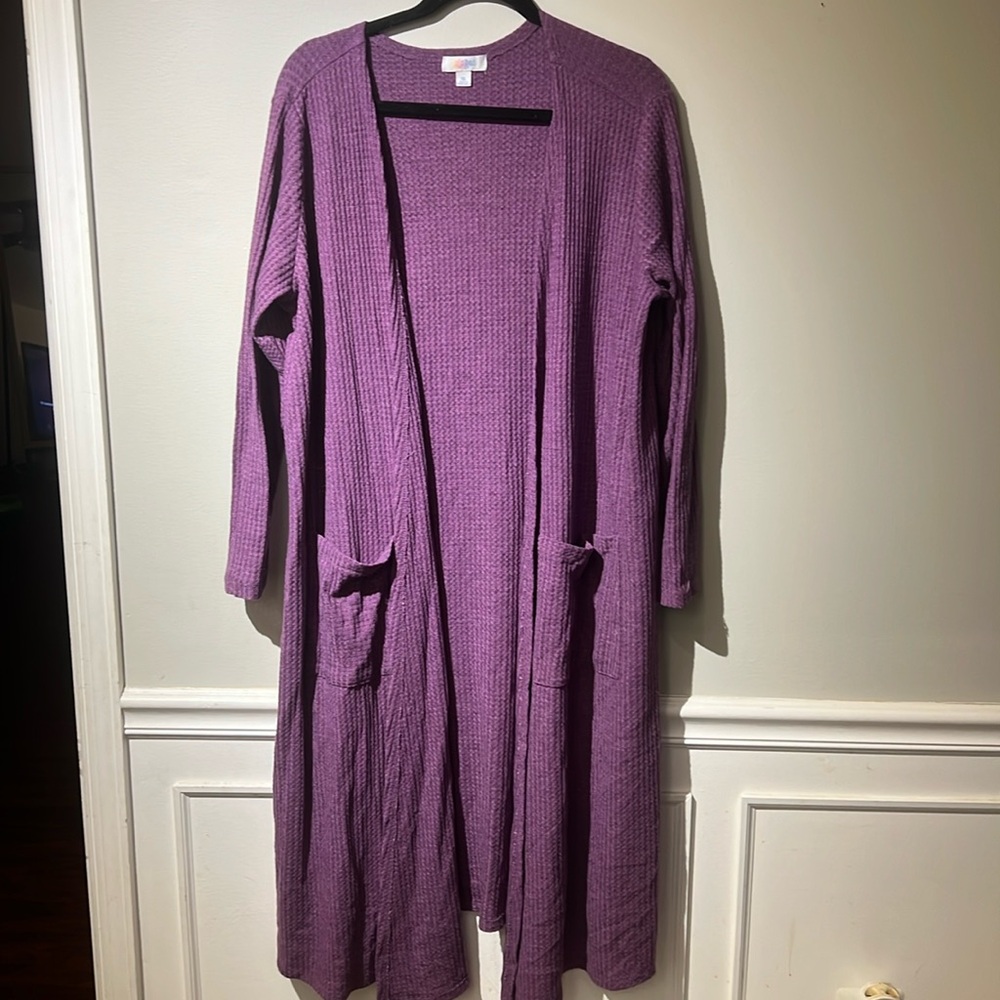 LulaRoe Purple Kimono w/ Pockets Size XL